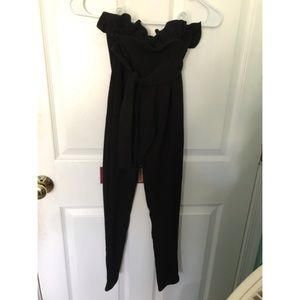 Petite Black Paperbag Skinny Pants